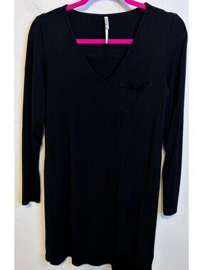 Soma Cool Nights Women’s Long Sleeve Nightgown V Neck Soft Comfy Black XS